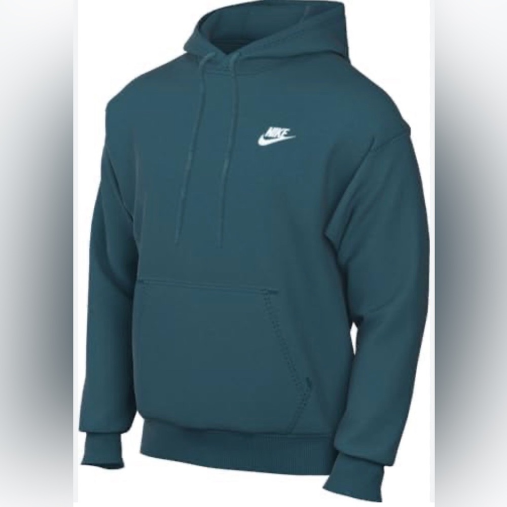 Nike Sweatshirt Hoodie Men's S Sportswear Club Fleece Aqua Blue Drawstring